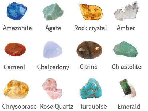 12 different precious stones